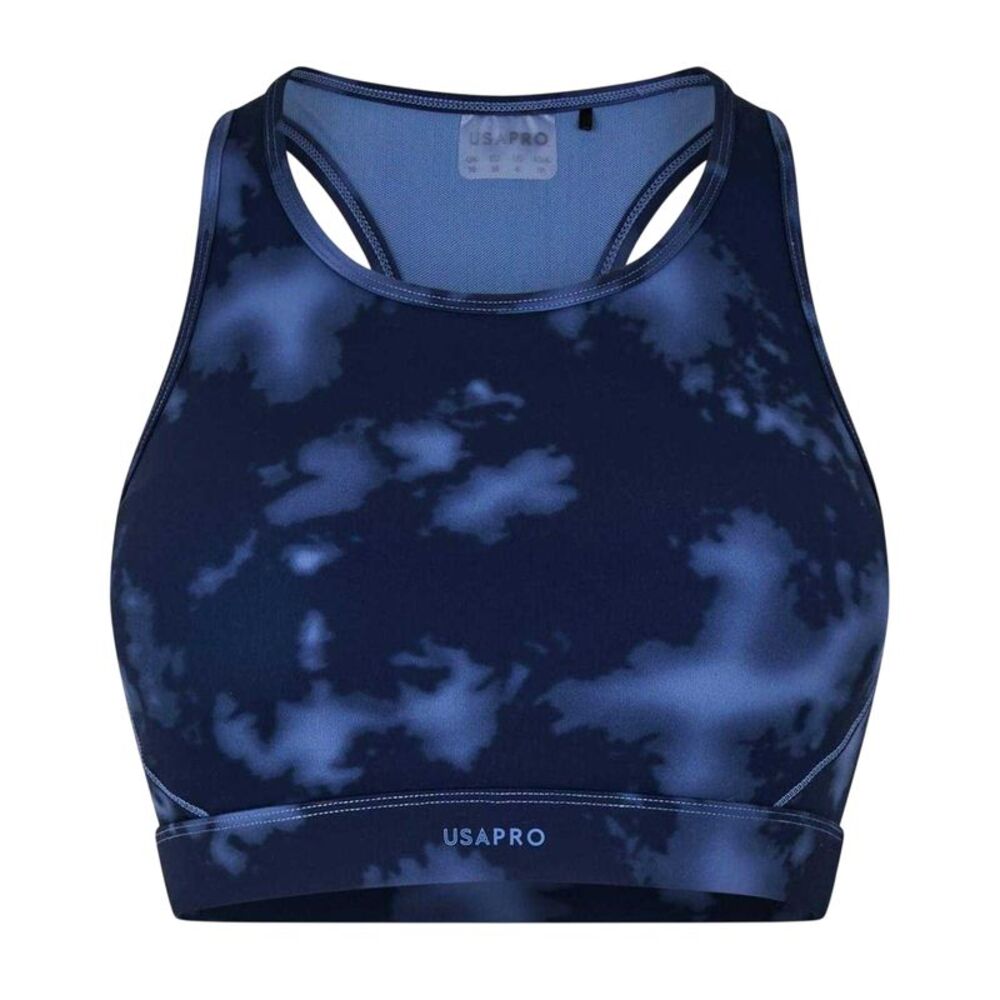 USA Pro Womens/Ladies Tie Dye Sports Bra / Navy Tie Dye